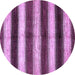 Round Machine Washable Abstract Purple Modern Area Rugs, wshabs392pur