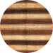 Round Abstract Orange Modern Rug, abs392org