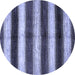 Round Abstract Blue Modern Rug, abs392blu