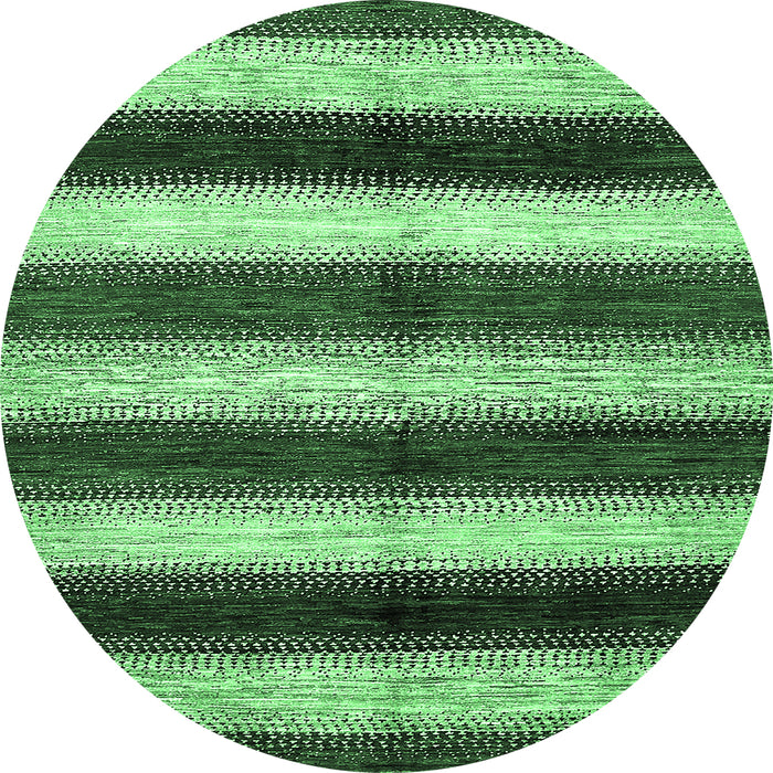 Round Abstract Emerald Green Modern Rug, abs392emgrn