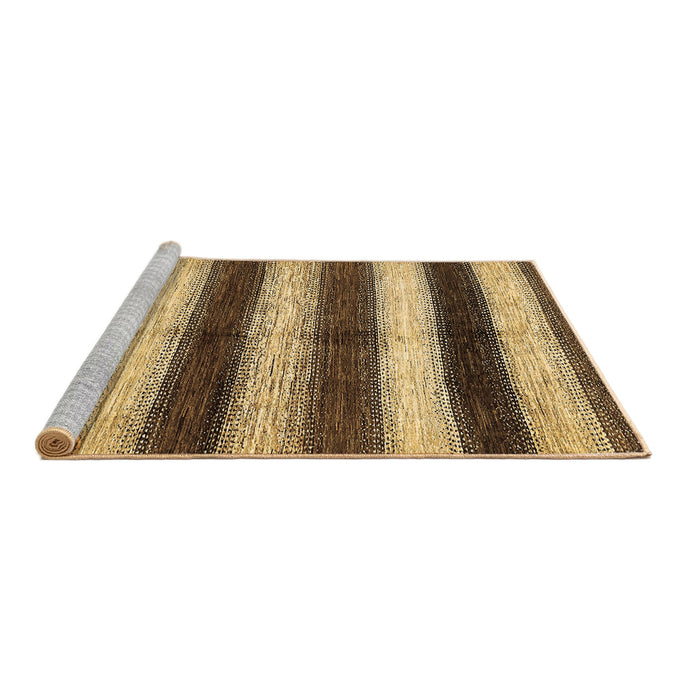 Sideview of Machine Washable Abstract Brown Modern Rug, wshabs392brn