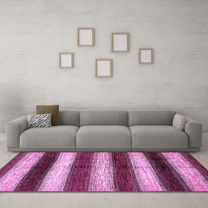 Machine Washable Abstract Pink Modern Rug in a Living Room, wshabs392pnk