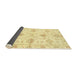 Sideview of Abstract Chrome Gold Yellow Oriental Rug, abs3930