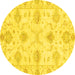 Round Oriental Yellow Traditional Rug, abs3930yw