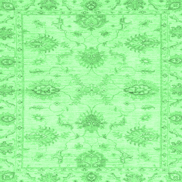 Square Machine Washable Oriental Emerald Green Traditional Area Rugs, wshabs3930emgrn