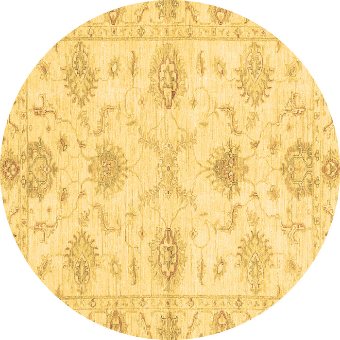 Round Oriental Brown Traditional Rug, abs3930brn
