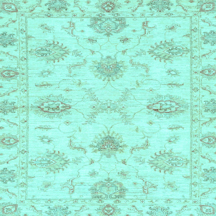 Square Machine Washable Oriental Light Blue Traditional Rug, wshabs3930lblu