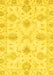 Machine Washable Oriental Yellow Traditional Rug, wshabs3930yw