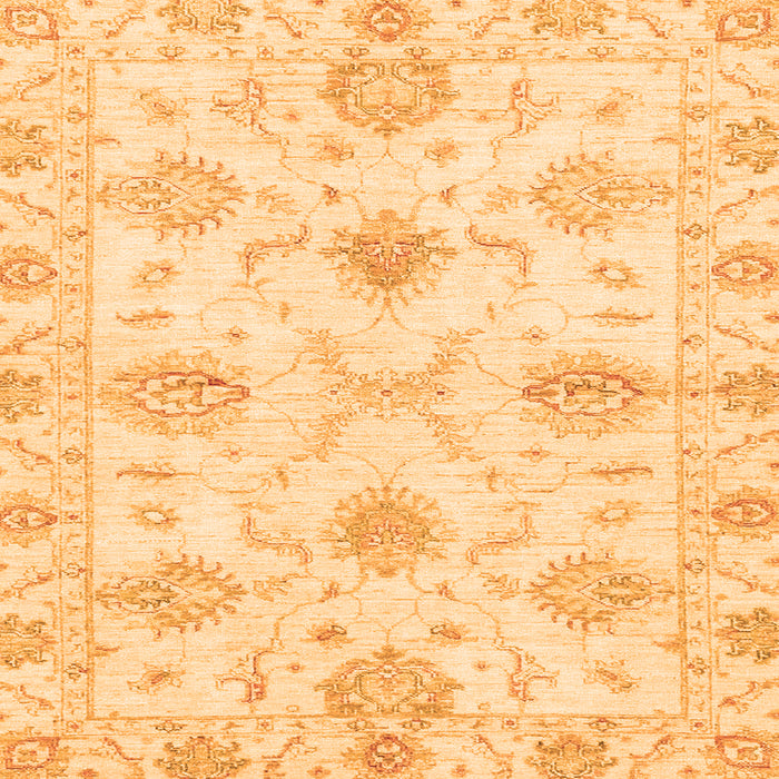 Square Oriental Orange Traditional Rug, abs3930org