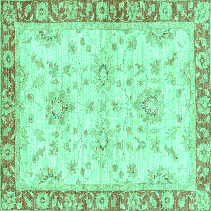 Square Oriental Turquoise Traditional Rug, abs3931turq