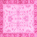 Square Oriental Pink Traditional Rug, abs3931pnk