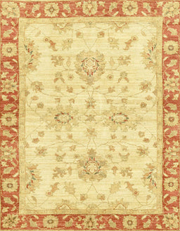 Abstract Mustard Yellow Oriental Rug, abs3931
