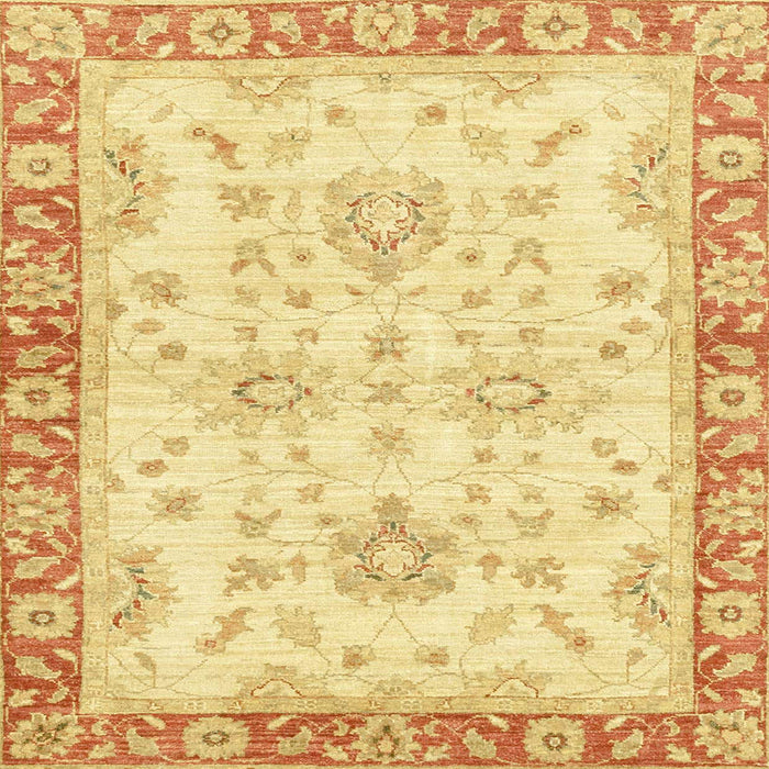 Square Abstract Mustard Yellow Oriental Rug, abs3931
