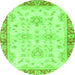 Round Oriental Green Traditional Rug, abs3931grn