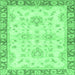 Square Oriental Emerald Green Traditional Rug, abs3931emgrn