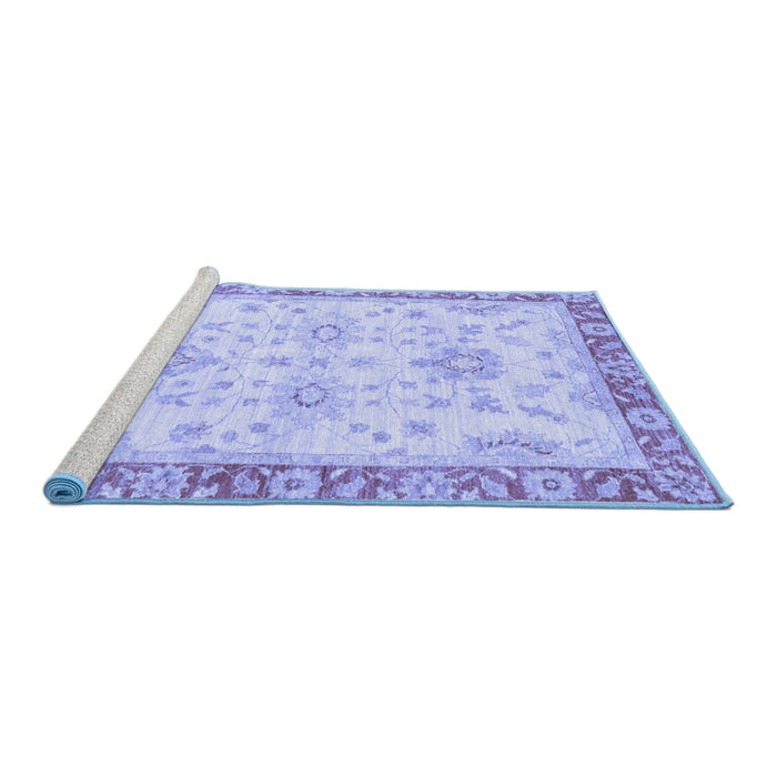 Sideview of Machine Washable Oriental Blue Traditional Rug, wshabs3931blu