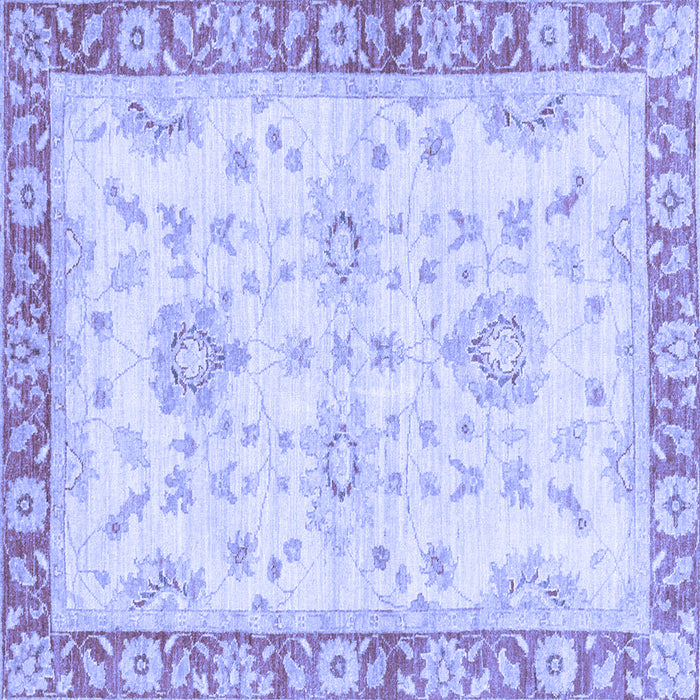 Square Machine Washable Oriental Blue Traditional Rug, wshabs3931blu