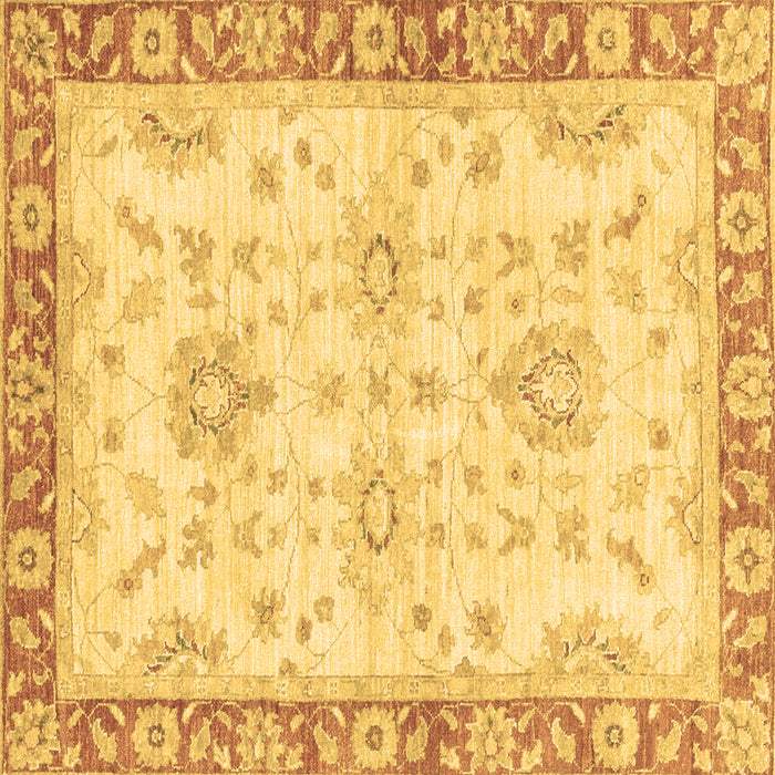 Square Oriental Brown Traditional Rug, abs3931brn