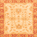 Square Oriental Orange Traditional Rug, abs3931org