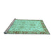 Sideview of Machine Washable Oriental Light Blue Traditional Rug, wshabs3931lblu