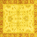 Square Oriental Yellow Traditional Rug, abs3931yw