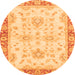 Round Oriental Orange Traditional Rug, abs3931org