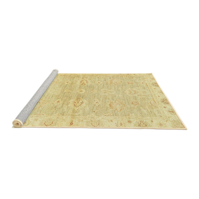 Sideview of Machine Washable Abstract Chrome Gold Yellow Rug, wshabs3932