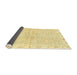 Sideview of Abstract Chrome Gold Yellow Modern Rug, abs3932