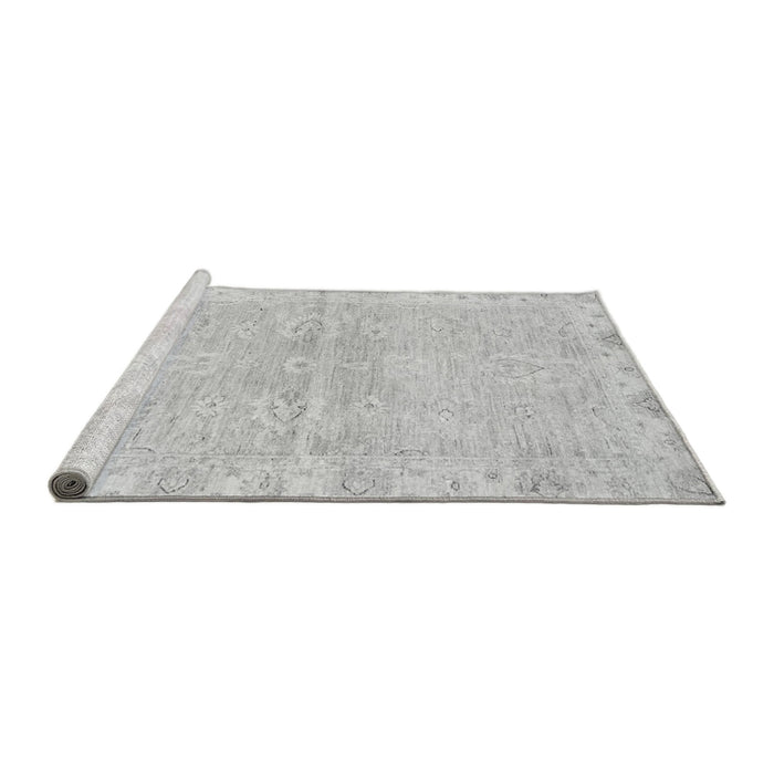 Sideview of Machine Washable Abstract Gray Modern Rug, wshabs3932gry