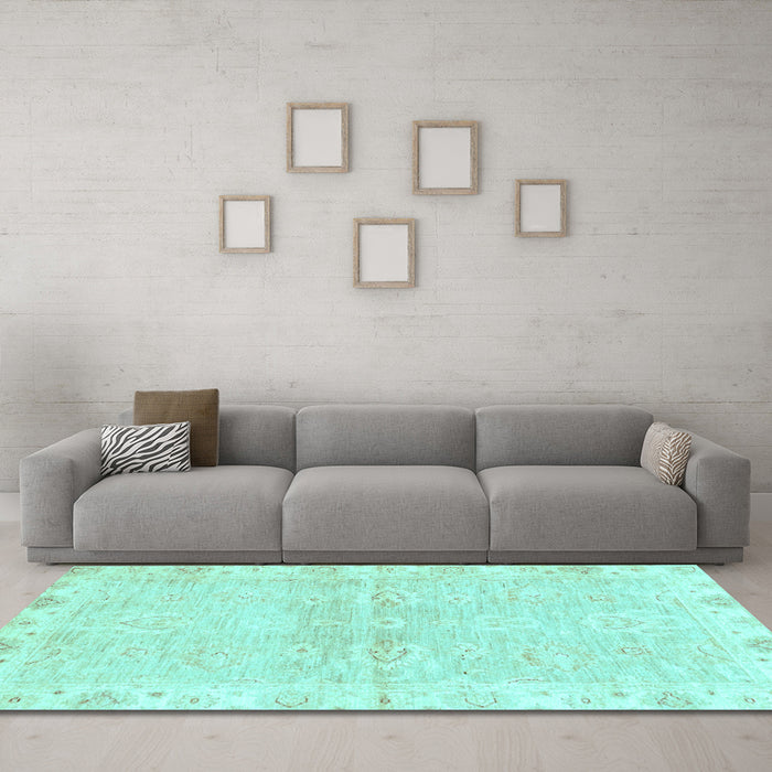 Machine Washable Abstract Light Blue Modern Rug in a Living Room, wshabs3932lblu