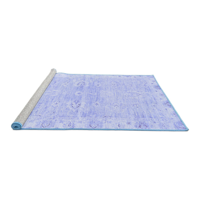 Sideview of Machine Washable Abstract Blue Modern Rug, wshabs3932blu
