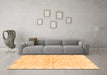 Machine Washable Abstract Orange Modern Area Rugs in a Living Room, wshabs3932org