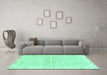 Machine Washable Abstract Turquoise Modern Area Rugs in a Living Room,, wshabs3932turq