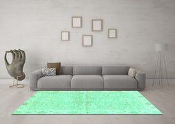 Machine Washable Abstract Turquoise Modern Area Rugs in a Living Room,, wshabs3932turq
