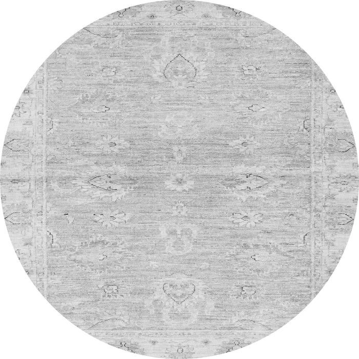 Round Machine Washable Abstract Gray Modern Rug, wshabs3932gry