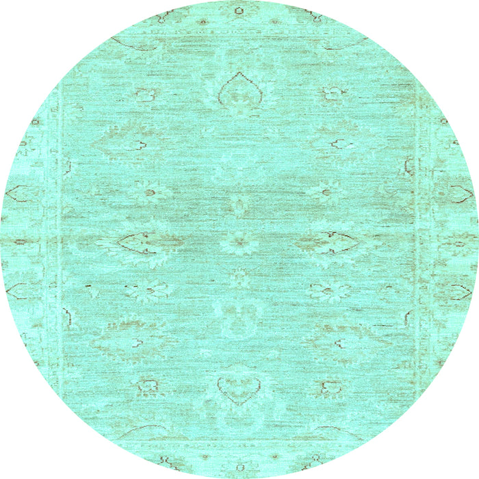 Round Abstract Light Blue Modern Rug, abs3932lblu