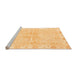 Sideview of Machine Washable Abstract Orange Modern Area Rugs, wshabs3932org