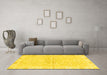 Machine Washable Abstract Yellow Modern Rug in a Living Room, wshabs3932yw