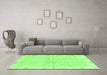 Machine Washable Abstract Green Modern Area Rugs in a Living Room,, wshabs3932grn