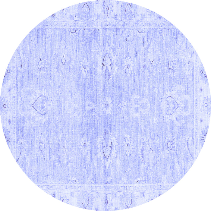 Round Abstract Blue Modern Rug, abs3932blu