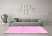 Machine Washable Abstract Pink Modern Rug in a Living Room, wshabs3932pnk