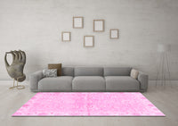 Machine Washable Abstract Pink Modern Rug, wshabs3932pnk