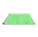 Sideview of Machine Washable Abstract Emerald Green Modern Area Rugs, wshabs3932emgrn