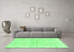 Machine Washable Abstract Emerald Green Modern Area Rugs in a Living Room,, wshabs3932emgrn