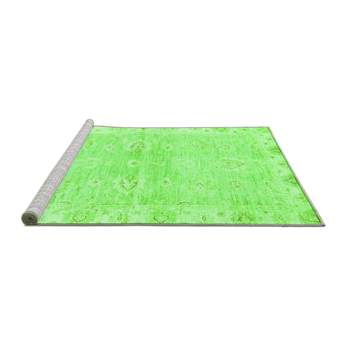 Sideview of Machine Washable Abstract Green Modern Area Rugs, wshabs3932grn