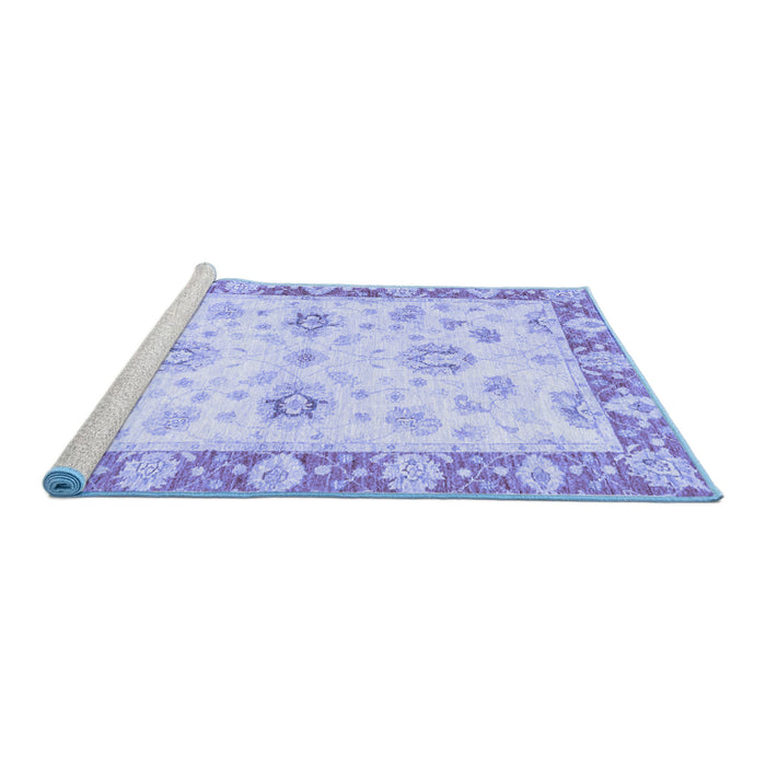 Sideview of Machine Washable Oriental Blue Traditional Rug, wshabs3933blu
