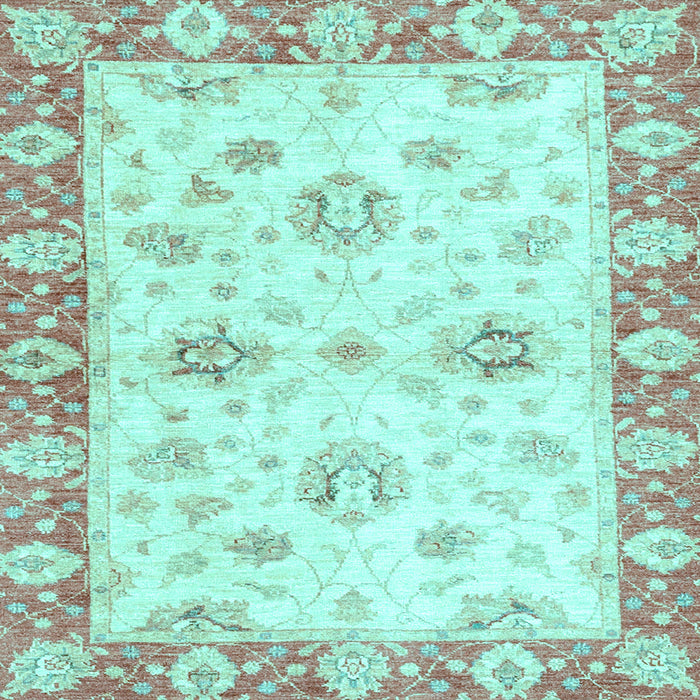 Square Oriental Light Blue Traditional Rug, abs3933lblu