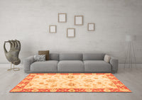 Machine Washable Oriental Orange Traditional Rug, wshabs3933org