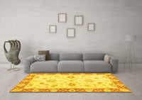 Machine Washable Oriental Yellow Traditional Rug, wshabs3933yw