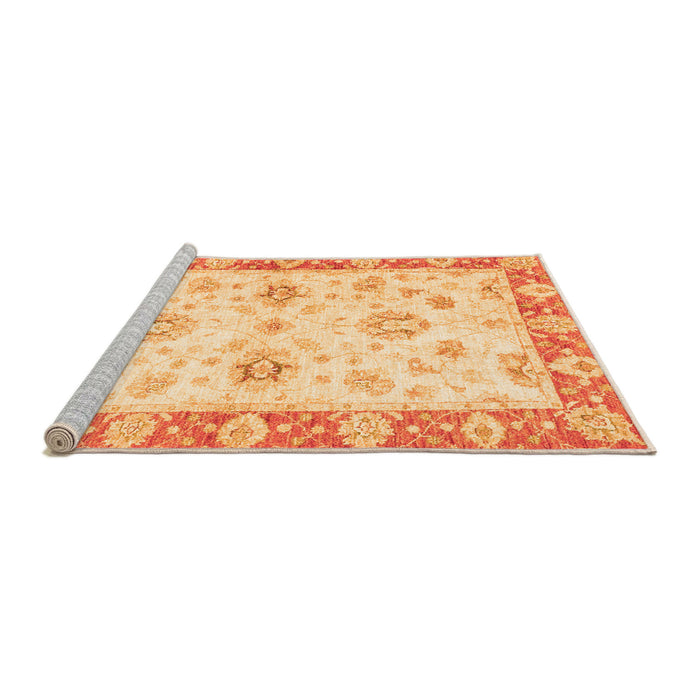 Sideview of Machine Washable Oriental Orange Traditional Area Rugs, wshabs3933org